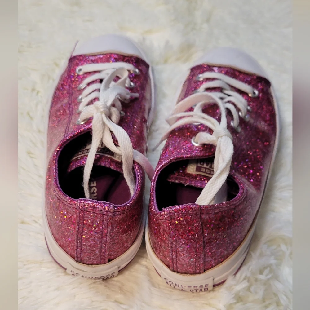 Converse All Stars,  Size 4, Pink Glitter, Barbie Core Low Top
